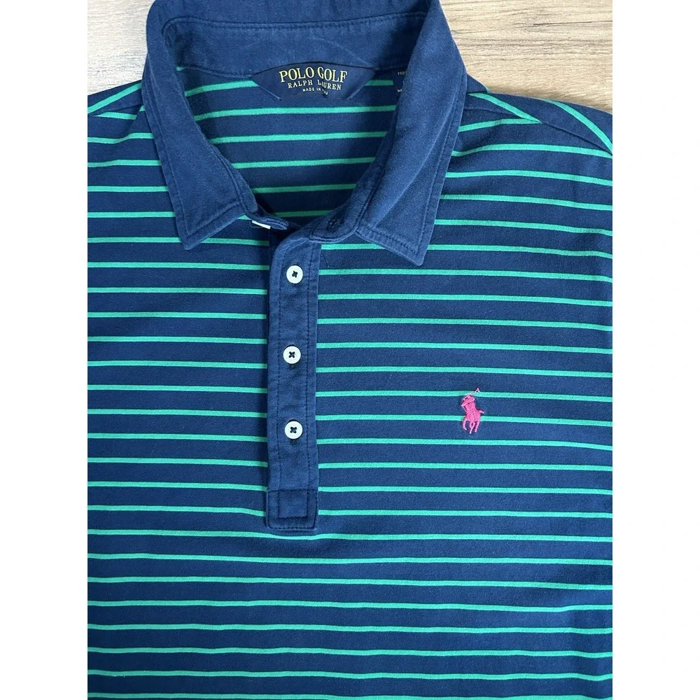 Polo Golf Ralph Lauren Shirt Green Blue‎ Pink Pony X-Large EUC